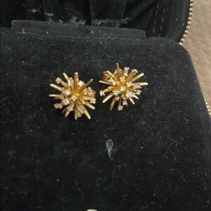 David Yurman Gold Starburst Diamond Accent Stud Earrings